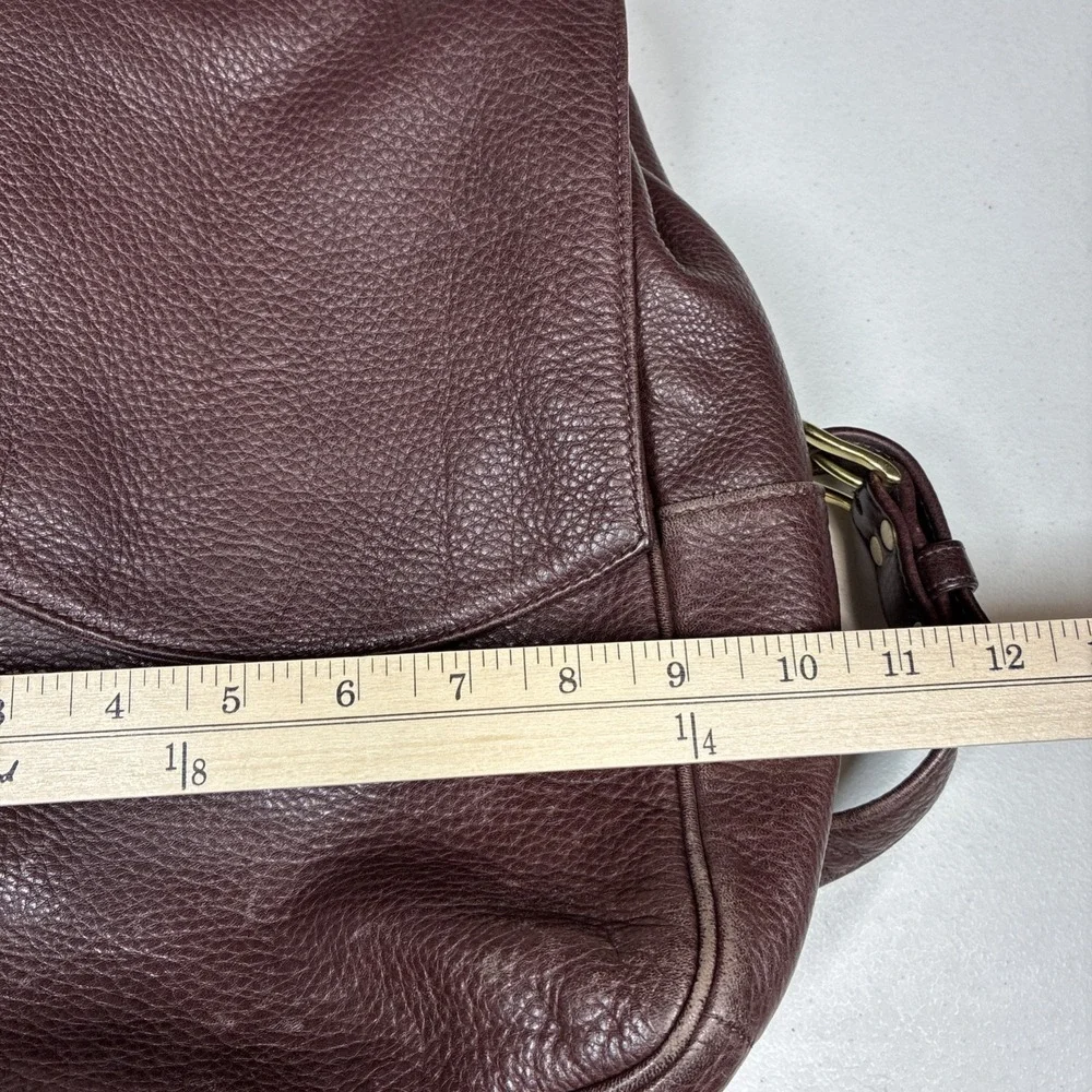 Vintage Libaire Pebbled Brown Leather Backpack Adjsutable Flap Y2K Soft 10x14